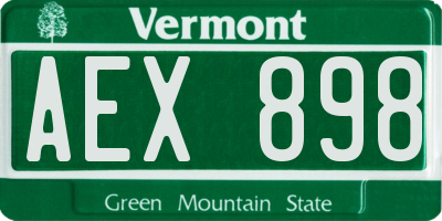 VT license plate AEX898