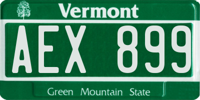 VT license plate AEX899
