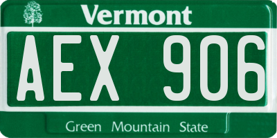 VT license plate AEX906