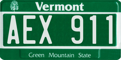 VT license plate AEX911