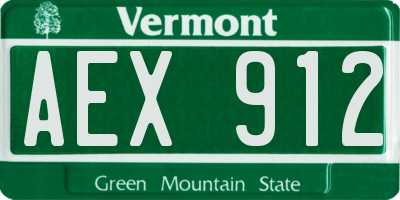 VT license plate AEX912