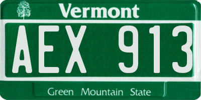 VT license plate AEX913
