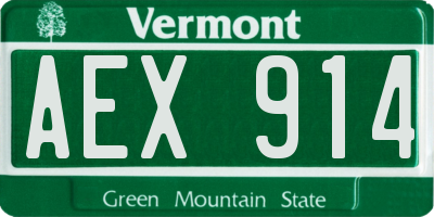 VT license plate AEX914