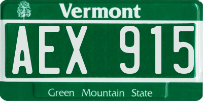 VT license plate AEX915
