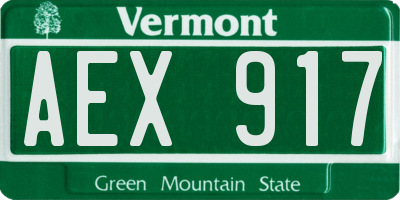 VT license plate AEX917