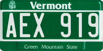 VT license plate AEX919