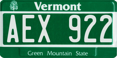 VT license plate AEX922