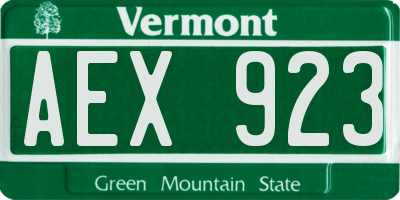 VT license plate AEX923