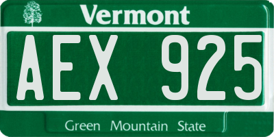 VT license plate AEX925