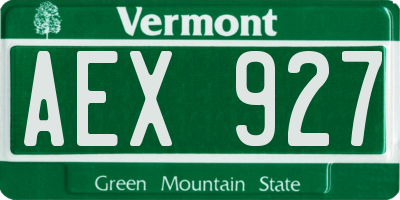 VT license plate AEX927