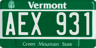 VT license plate AEX931
