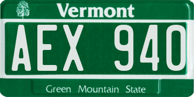 VT license plate AEX940