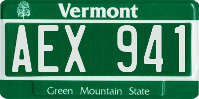 VT license plate AEX941