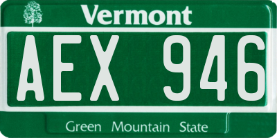 VT license plate AEX946