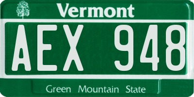 VT license plate AEX948