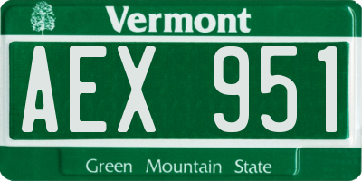 VT license plate AEX951