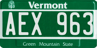 VT license plate AEX963