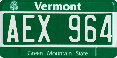 VT license plate AEX964