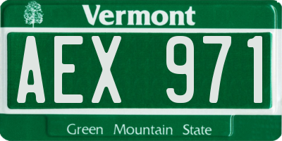 VT license plate AEX971