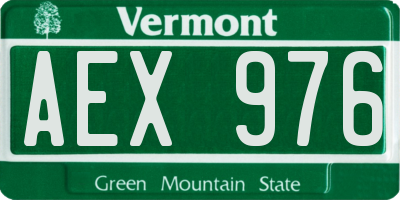 VT license plate AEX976