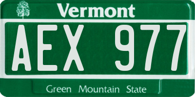 VT license plate AEX977