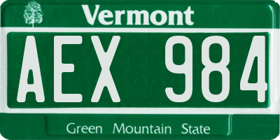 VT license plate AEX984