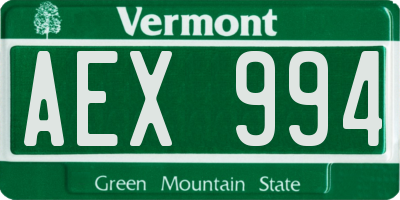 VT license plate AEX994