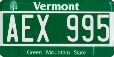 VT license plate AEX995