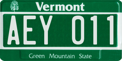 VT license plate AEY011