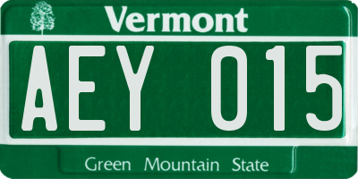 VT license plate AEY015