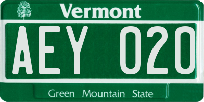 VT license plate AEY020
