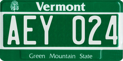 VT license plate AEY024