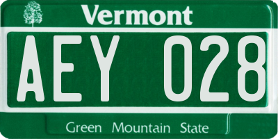 VT license plate AEY028