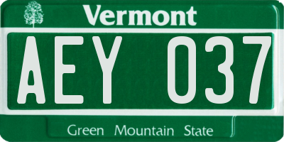 VT license plate AEY037