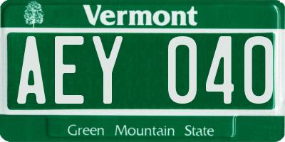 VT license plate AEY040