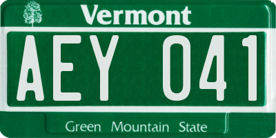 VT license plate AEY041