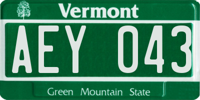 VT license plate AEY043