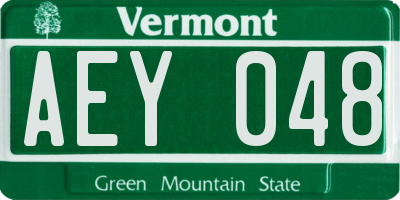 VT license plate AEY048