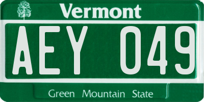 VT license plate AEY049