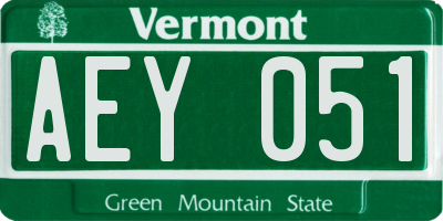 VT license plate AEY051