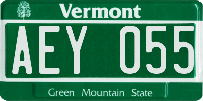 VT license plate AEY055