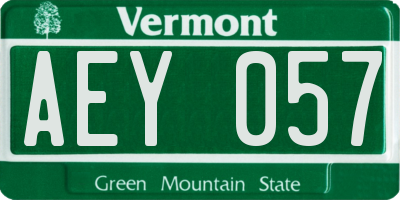 VT license plate AEY057