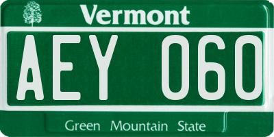 VT license plate AEY060