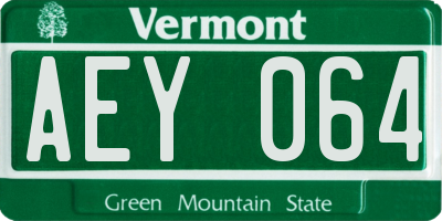 VT license plate AEY064