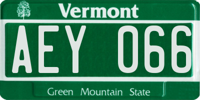 VT license plate AEY066