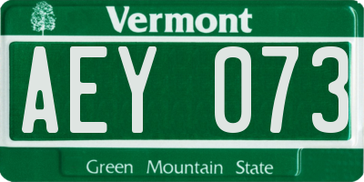 VT license plate AEY073