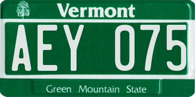 VT license plate AEY075