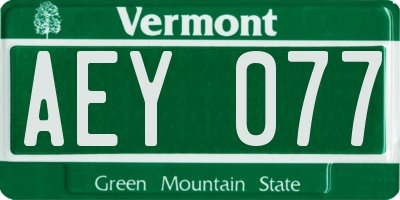 VT license plate AEY077