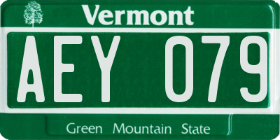 VT license plate AEY079