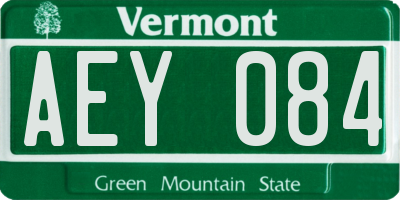VT license plate AEY084